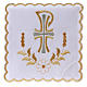 Conjunto alfaia altar algodão flor margarida letra P com cruz s1