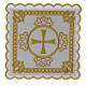 Servicio de altar algodón cruz motivos bordados dorados s1