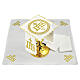 Conjunto altar algodão símbolo IHS central e bordado dourado s1