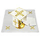 Servicio de altar algodón cruz dorada barroca con flor central s1