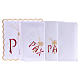 Altar linen red PAX and golden cross with rays, cotton s3