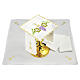 Altar set linen green branches grape leaves and JHS symbol, cotton s1