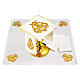 Set linge autel coton symbole IHS or foncé brodé s1