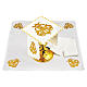 Church altar linen set JHS symbol dark gold embroidery, cotton s1