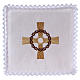 Linge d'autel lin croix dorée couronne d'épines s1