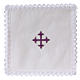 Linge d'autel lin croix baroque broderie violette s1