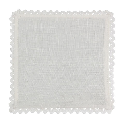 Altar linen red PAX and golden cross with rays 4