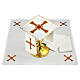 Altar linen red and gold cross, striped s1