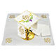 Altar linen JHS yellow wheat and violet grapes s1