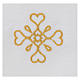 Humerał biały z czystej bawełny z haftem krzyża złoty kolor s2
