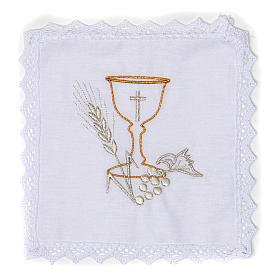 Liturgical set with chalice symbol in pure cotton