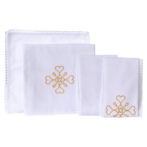 Liturgical set with cross symbol in pure cotton 2