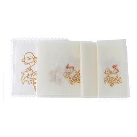 Altar linens: Mass linen set 100% linen Lamb of God Altar linens: Mass linen set 100% linen Lamb of God