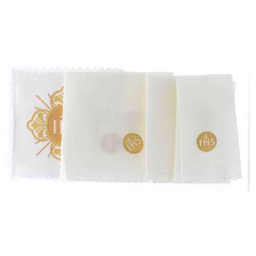Altar linen set 100% linen IHS 2