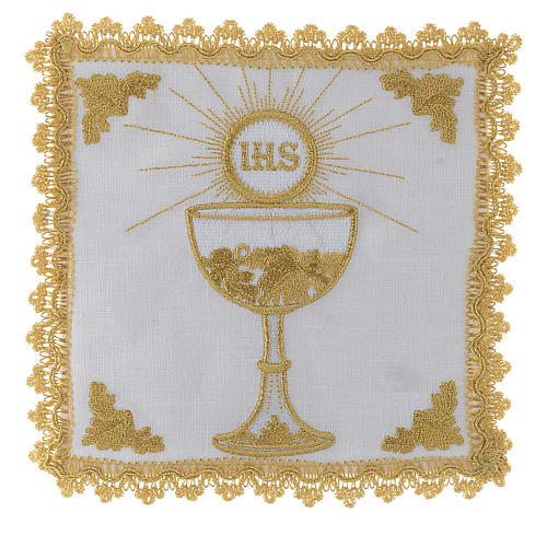 Altar cloth set 100% linen bread and chalice 1