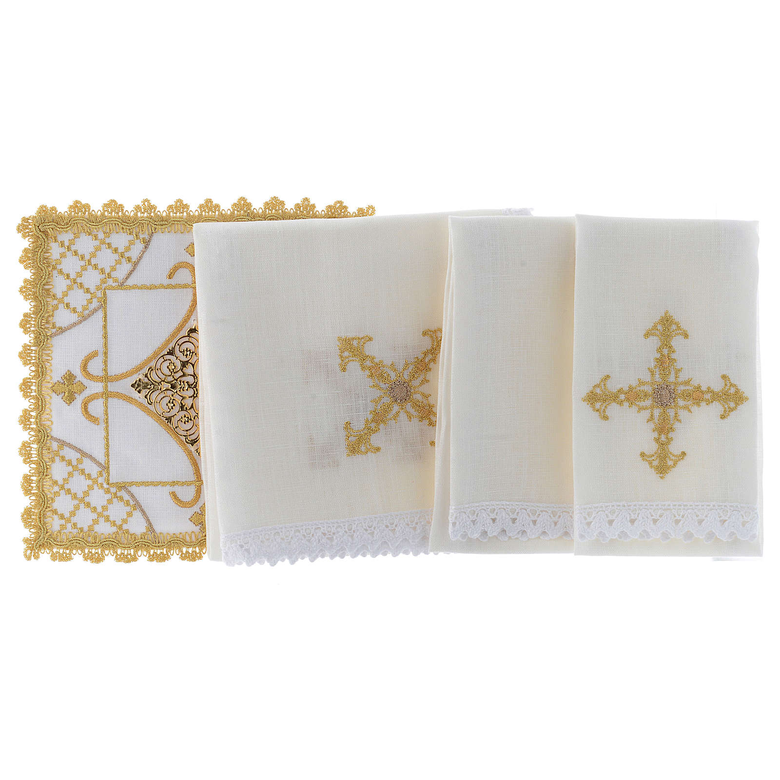 Mass linen set with golden designs 100% linen | online sales on HOLYART.com