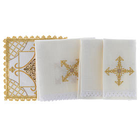 Mass linen set with golden designs 100% linen