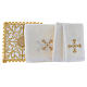Altar linen set with cross and golden designs 100% linen s2