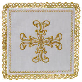 Mass linens 100% linen gold cross design