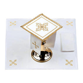 Altar linens set 100% linen Cross with stone