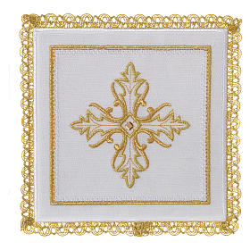 Mass linen set Cross with glass applique, 100% linen
