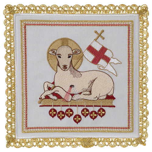 Altar linens set 100% linen Lamb of God 1
