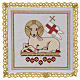 Altar linens set 100% linen Lamb of God s1
