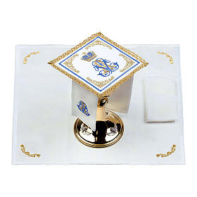 Altar linens set 100% linen Marian Crown