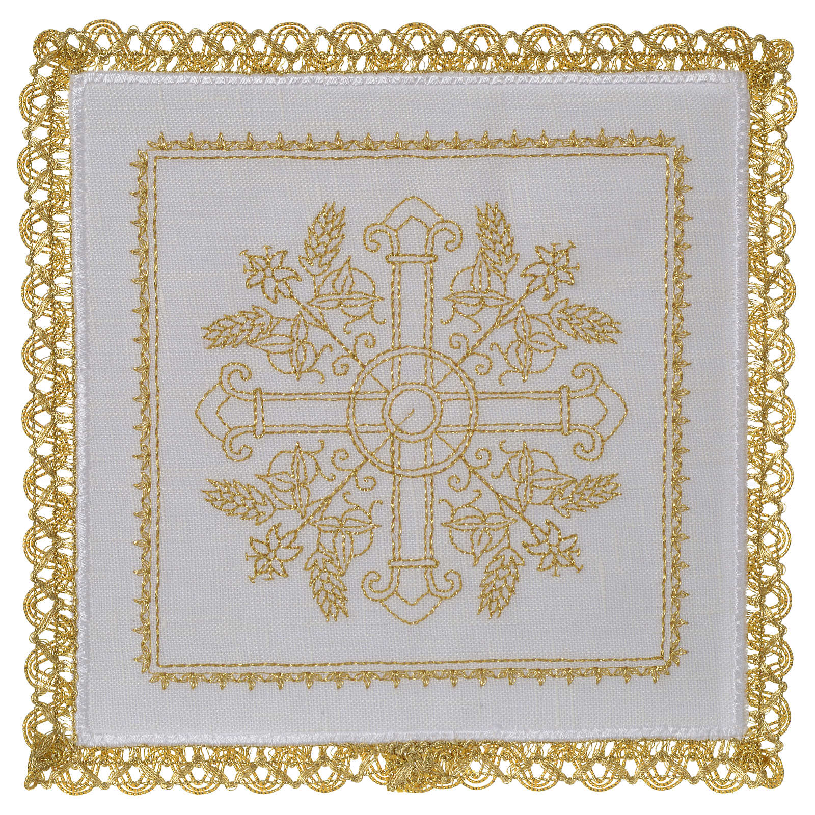 Altar linens set 100 linen Crosses and wheat online sales on HOLYART