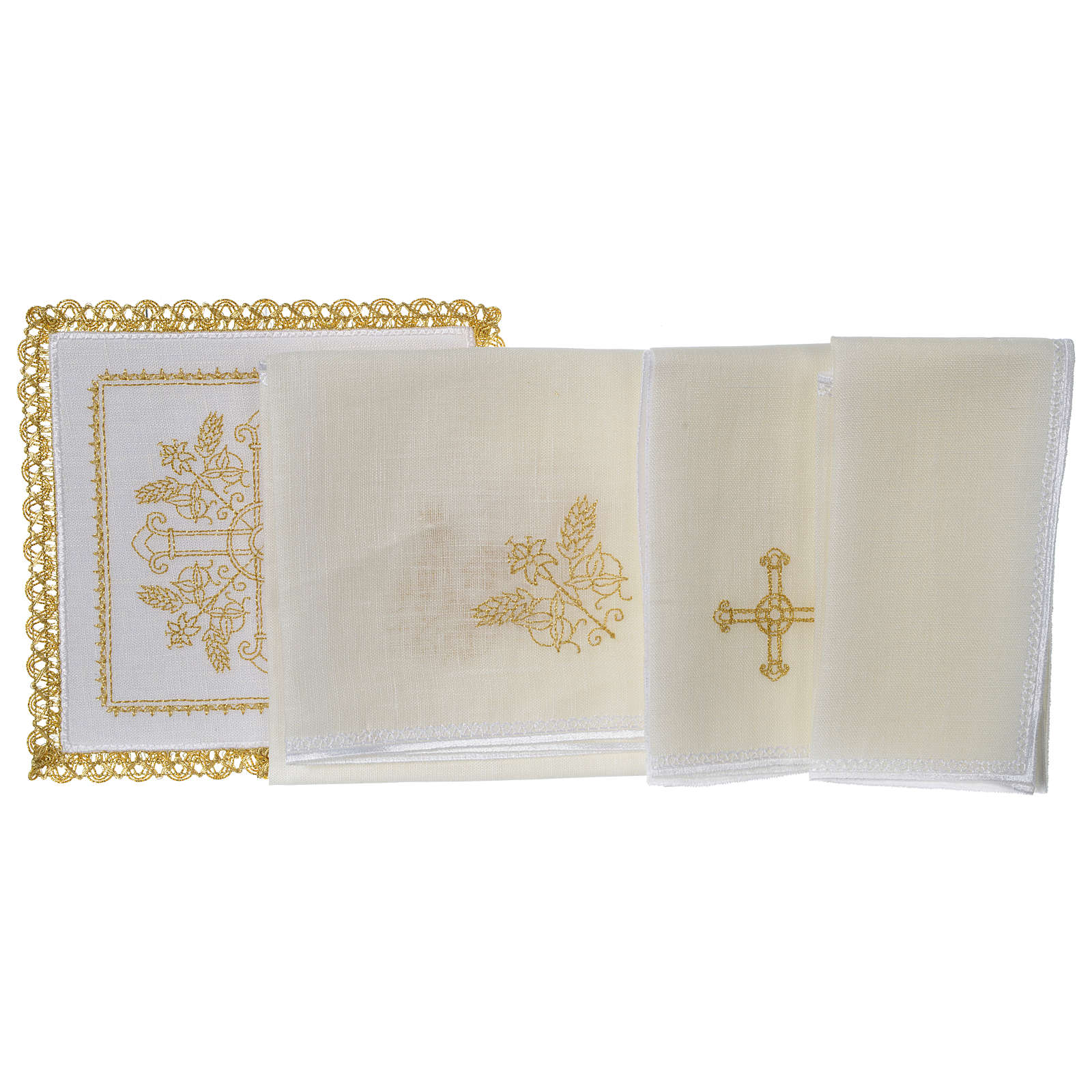 Altar linens set 100% linen Crosses and wheat | online sales on HOLYART ...