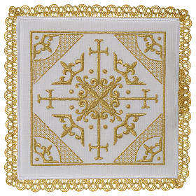 Altar linens set 100% linen Crosses embroidered