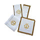 Altar linens of 100% linen with golden fringe s1