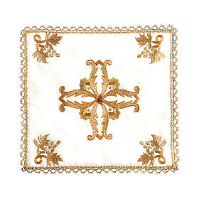 HAND-EMBROIDERED silk cotton pall with golden gross by Gamma