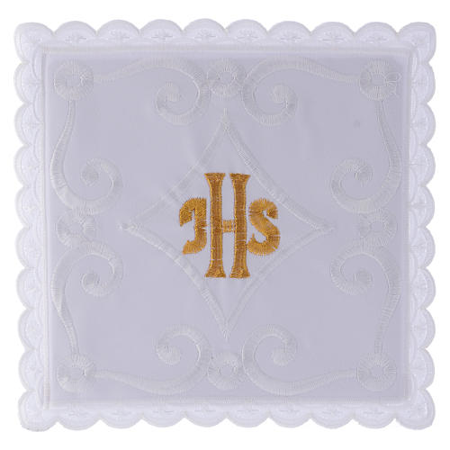 Altar linen with golden IHS symbol 1