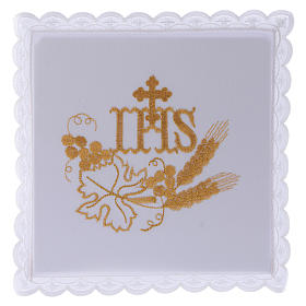Altar linen with IHS and grapes embroidery