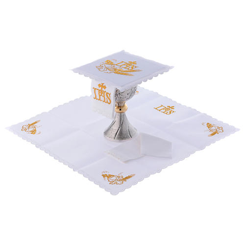Altar linen set with gold and white embroidery 2