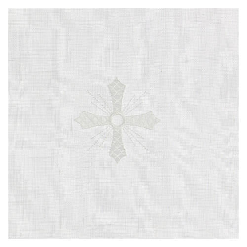 White purificator, 100% linen, white embroidery Gamma 2