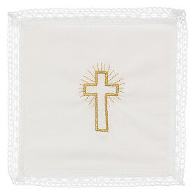 Altar set with cross embroidering 100% cotton