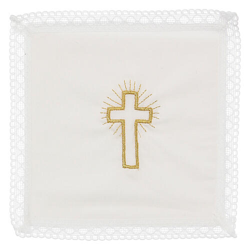 Altar set with cross embroidering 100% cotton 1