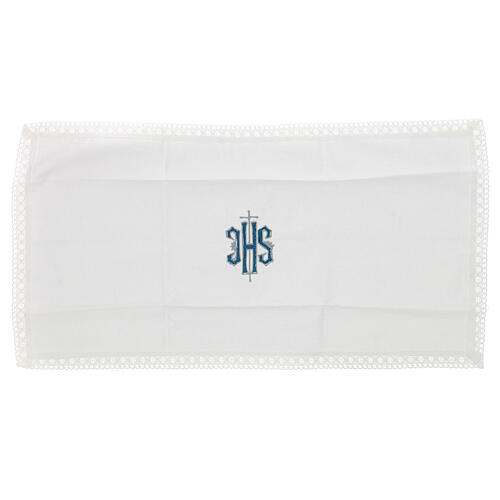 Altar set with blue IHS embroidering 100% cotton 4