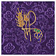 Chalice veil (pall) with Xp, wheat and grapes embroidery on purple jacquard fabric s2