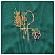 Chalice veil (pall) with Xp, wheat and grapes embroidery on green fabric s2