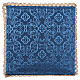 Blue damask fabric chalice pall with grapes embroidery s3