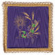 Chalice veil (pall) with chalice and grapes embroidery on purple satin s1