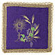 Chalice pall with chalice and grapes embroidery, purple fabric s1