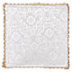 Chalice veil (pall) with lamb embroidery on white damask fabric s3