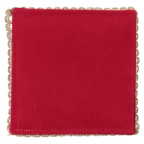 Nakrycie na kielich usztywniane, z wizerunkiem baranka na czerwonej tkaninie flokowanej 3