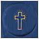 Chalice veil (pall) with cross embroidery on blue satin s2