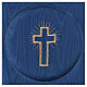Palka nakrycie na kielich satyna niebieska z krzyżem s2