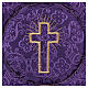 Chalice veil (pall) with cross embroidery on purple damask fabric s2